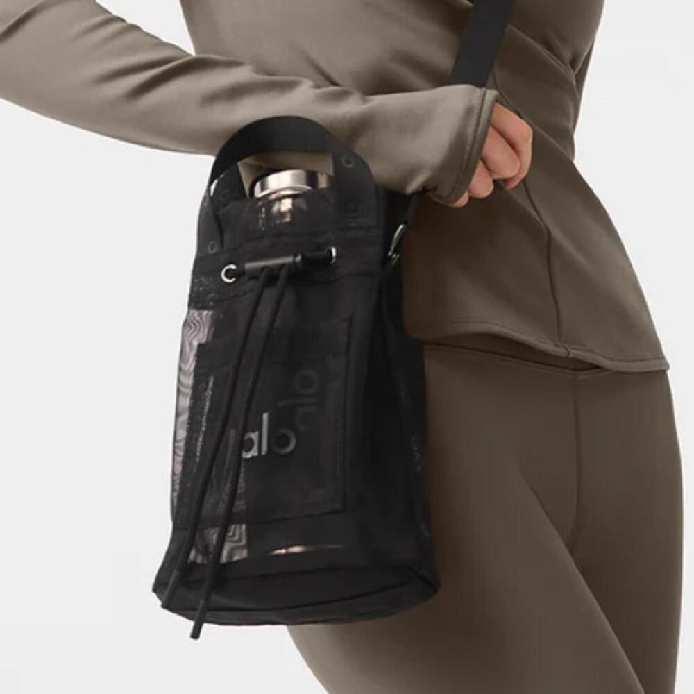 ALO Yoga Black Mesh Bottle Crossbody Bag